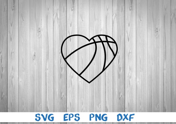 Basketball Heart Outline Basketball Ball Heart Basketball | Etsy