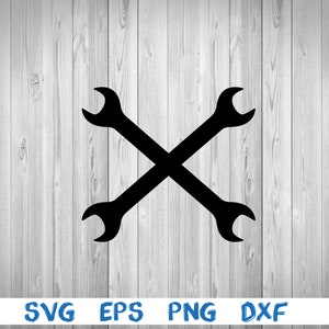Wrench tool, crossed wrench tool, tool, hand tool, silhouette, picture, svg, png, eps, dxf, digital download file