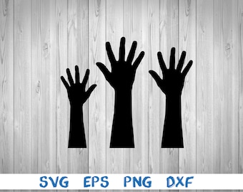 Handsup Vector File Raised Hands (hands Up). Cut Files for Cricut. Clip Art Silhouette (eps ...