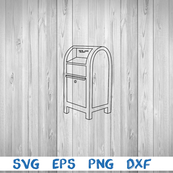 Mailbox, outline, post box,mail box, American post box, letter box, svg, png, eps, dxf, digital file