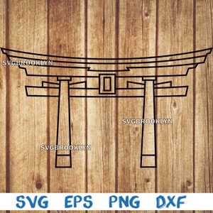 Torii gate, outline, japanese torii gate, japanese gate, svg, png, eps, dxf, digital file