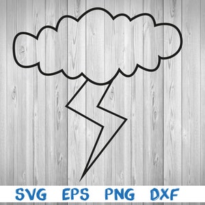 Cloud, lightning, flash, thunderbolt, svg, png, eps, dxf, digital cricut file