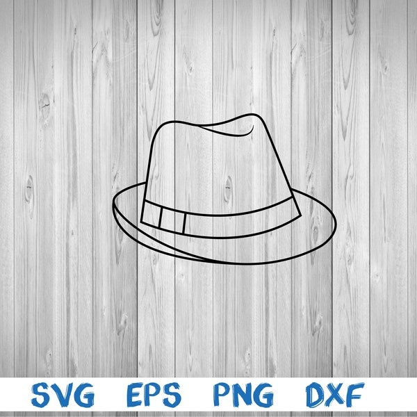 Fedora hat, classic fedora hat, silhouette, picture, svg, png, eps, dxf, digital download file