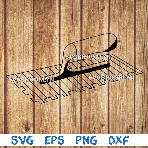 Notched trowel, outline, trowel, tool, construction, building, svg, png, eps, dxf, digital file