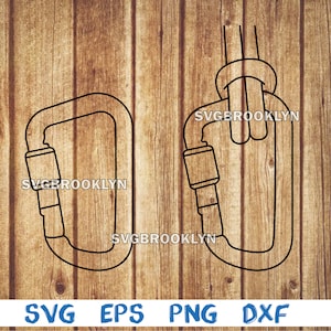 Carabiner, outline, climbing, climber, keychain, svg, png, eps, dxf, digital file