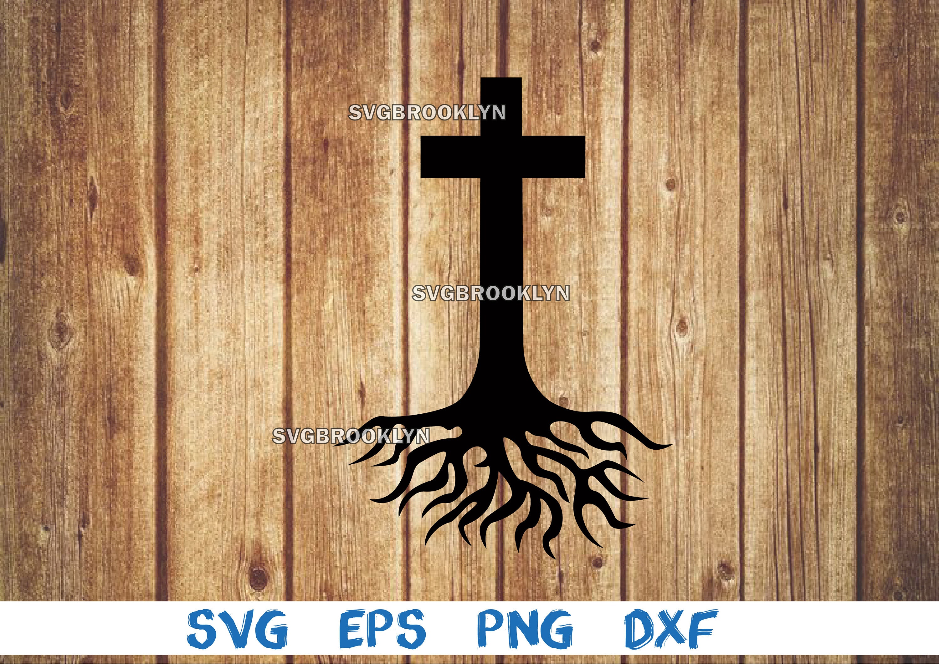 Christian Cross and Tree Roots, Cross and Roots, Cross, Tree Roots, Svg ...