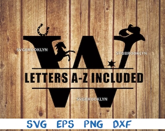 Western font, cowboy font, western alphabet, cowboy alphabet, western letter, cowboy letter, split monogram, svg, png, eps, dxf, digital