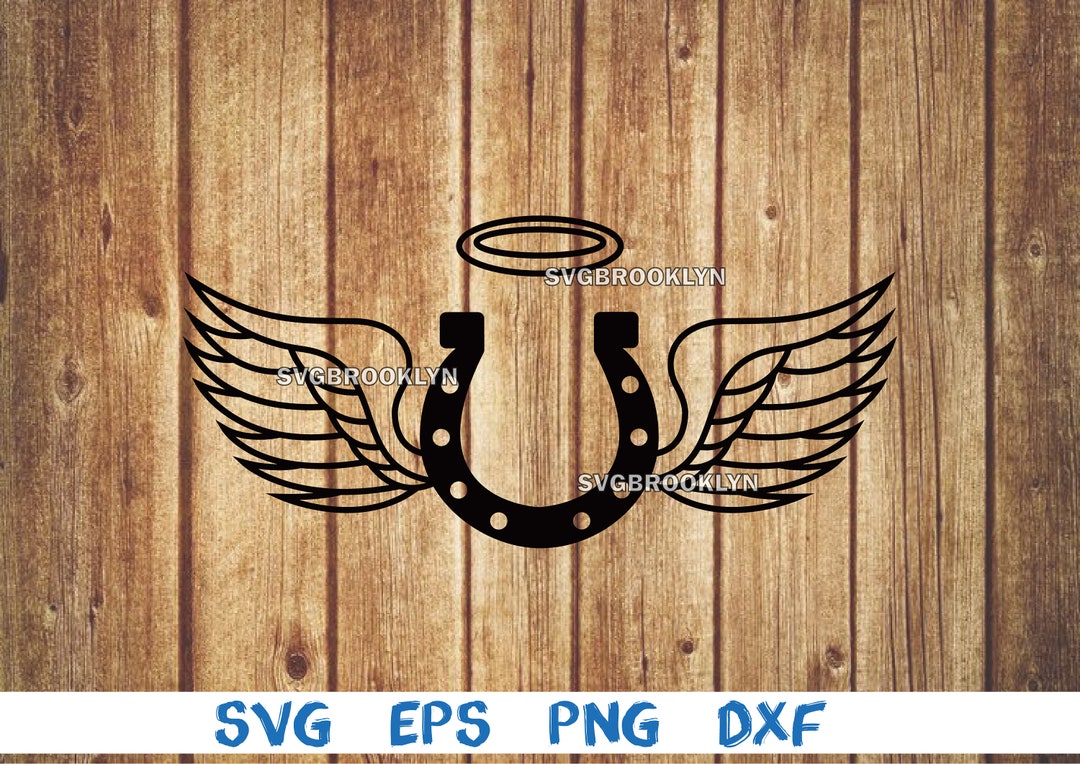 Horseshoe With Wings, Horseshoe, Wing, Angel, Horse, Svg, Png, Eps, Dxf