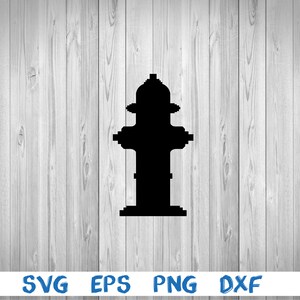 May include: Black silhouette of a fire hydrant against a white woodgrain background.