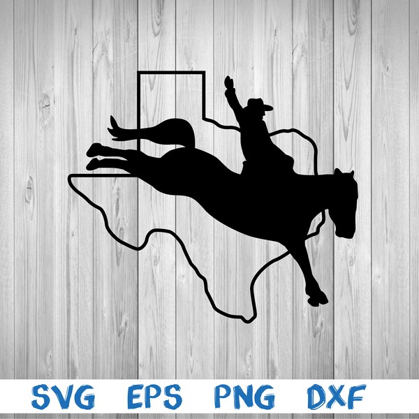 Bronc rider, horse rider, rodeo, texas, bronc rider with texas map, svg, png, eps, dxf digital download file