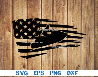 Jetski, bandera de Estados Unidos, jetski en bandera, silueta, svg, png, eps, dxf, archivo digital