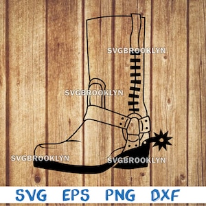 Puede incluir: Ilustración en blanco y negro de una bota vaquera con espuela. La bota tiene una cremallera en la parte posterior y una correa en la parte superior.