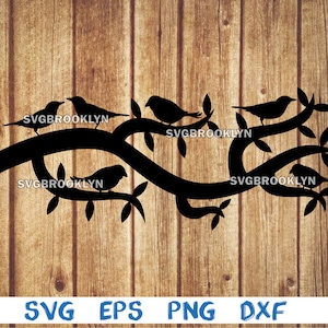 Birds on branches, birds on tree, branch, bird, landscape, svg, png, eps, dxf, digital file