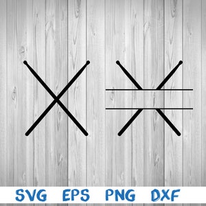 May include: Two black and white images of crossed drumsticks. The second image has a space for text between the drumsticks.