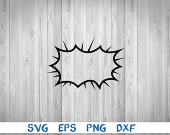 Cartoon boom, outline, comic boom, comic explosion, svg, png, eps, dxf, digital file