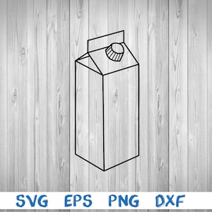 Milk carton box, silhouette, picture, svg, png, eps, dxf, digital download file