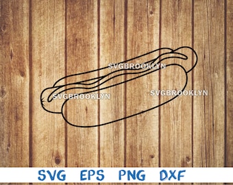 Hot dog, outline, fast food, picture, svg, png, eps, dxf, digital download file