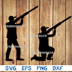 Jäger, knieender Jäger, Jäger schießen, Silhouette, Bild, svg, png, eps, dxf, digitaler Download Datei