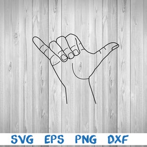 Shaka sign, fingers, picture, svg, png, eps, dxf digital download file