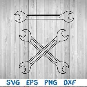 Wrench tool, crossed wrench tool, silhouette, picture, svg, png, eps, dxf, digital download file