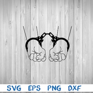 Hands with handcuffs, outline, hands in handcuffs, hand and handcuffs, police handcuffs, svg, png, eps, dxf, digital file