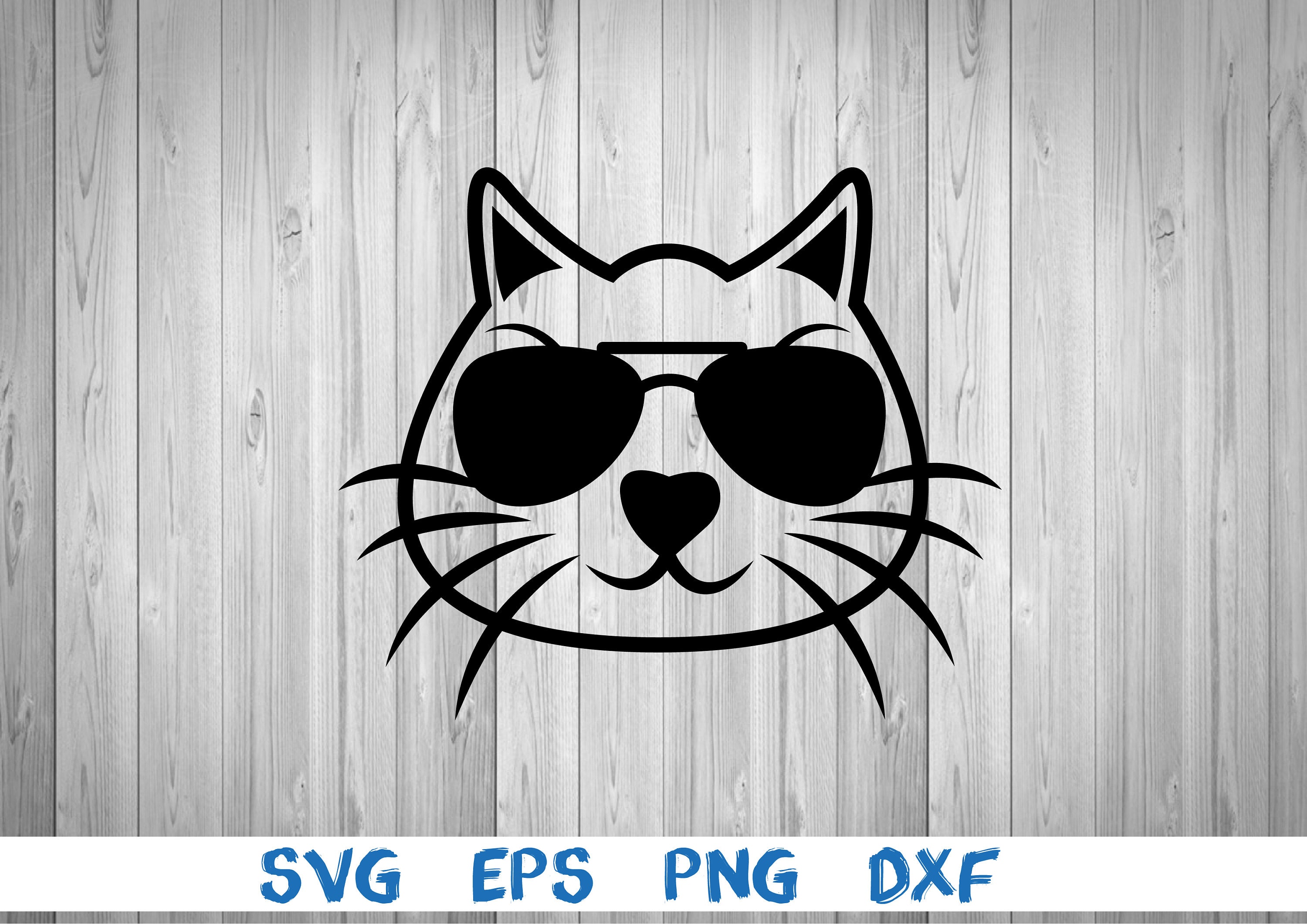 Cat With Sunglasses Cat Sunglasses Silhouette Picture - Etsy UK