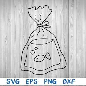 Fish, fish into the plastic bag, picture, svg, eps, png, dxf, digital cricut file