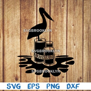 Pelikan auf Holz, Pelikan auf Piling, Pelikan auf Holz, Holz, Pelikan, Silhouette, Bild, svg, png, eps, dxf, digitaler Download