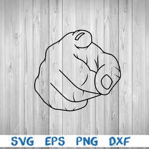 Finger pointing, hand pointing, silhouette, picture, svg, png, eps, dxf, digital download file