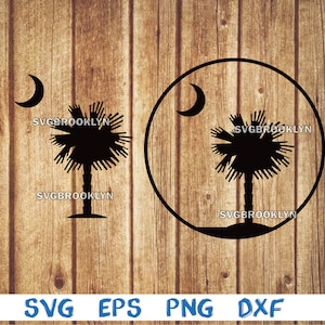 South carolina palmetto, carolina palmetto, Palmetto und Mond, Mond, svg, png, eps, dxf, digitale Datei