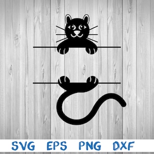 Cat, hanging cat, cat monogram, silhouette, picture, svg, png, eps, dxf, digital download file