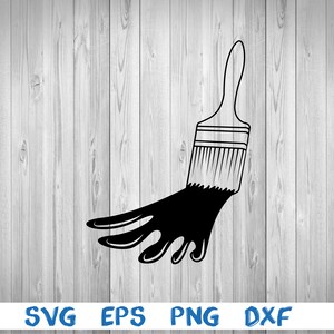 Paint brush, painting with brush, silhouette, picture, svg, png, eps, dxf, digital download file