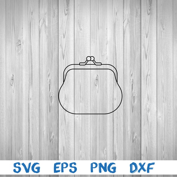 Coin purse, outline, change purse, picture, svg, png, eps, dxf, digital file