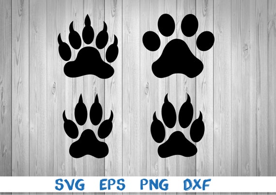 Animal Wolf Bear Dog Lion Paw Print Svg Png Eps Dxf Etsy