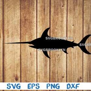 Swordfish, silhouette, picture, svg, png, eps, dxf, digital download file