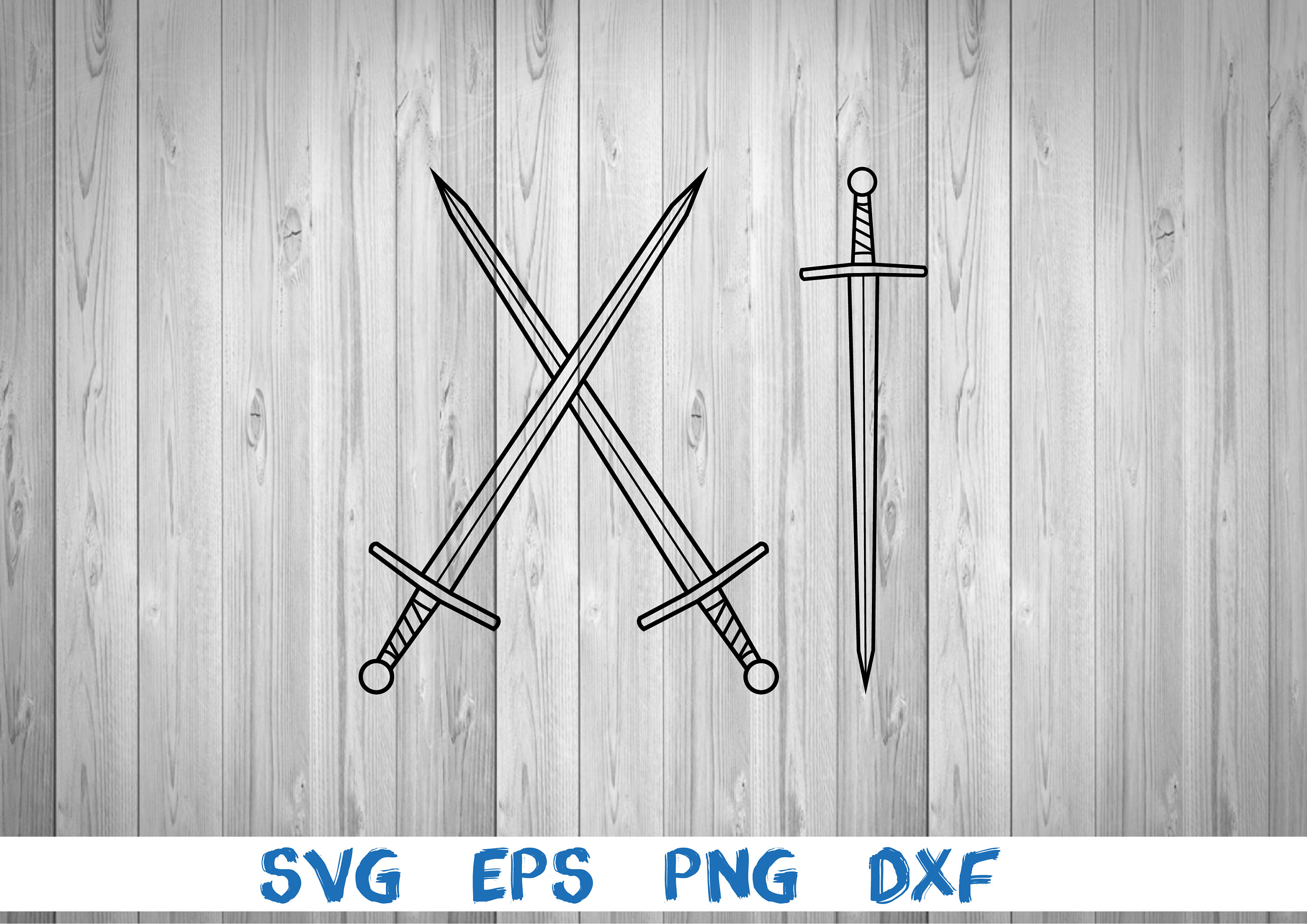 File:Crossed Swords - straight with knuckle bow and ricasso.svg - Wikimedia  Commons