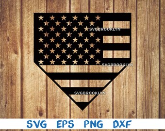 Piatto di casa, bandiera usa, baseball, svg, png, eps, dxf, file digitale