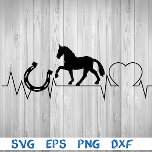Paardenhartslag, silhouet, foto, svg, png, eps, dxf, digitaal downloadbestand