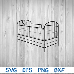 Baby crib, crib, outline, baby bed, svg, png, eps, dxf, digital file