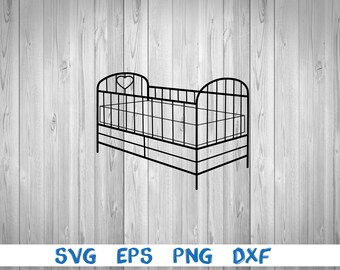Baby Crib Svg File, Baby Svg, Child Svg, Baby Crib Silhouette SVG, Baby ...