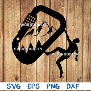 Climber, rock climber, climbing, mountain, man, landscape, carabiner, svg, png, eps, dxf, digital file