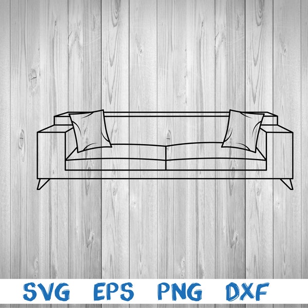 Sofa, couch, living room, silhouette, picture, svg, png, eps, dxf, digital download file