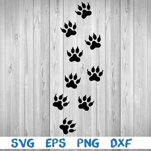 Kattenpoot print track, silhouet, afbeelding, svg, png, eps, dxf, digitaal downloadbestand