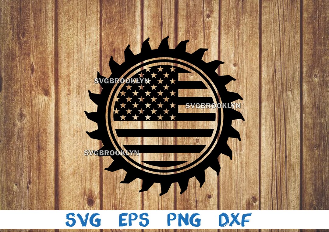 Usa Flag Into Saw Blade, Flag, Saw Blade, Silhouette, Svg, Png, Eps