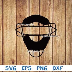 Catcher&#39;s helmet, baseball helmet, softball helmet, helmet, baseball, silhouette, svg, png, eps, dxf, digital file