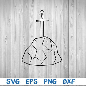 Excalibur, sword into stone, silhouette, picture, svg, png, eps, dxf, digital download file