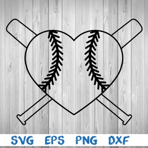 Baseball, heart, picture, svg, png, eps, dxf, digital cricut file