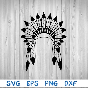 May include: Black and white silhouette of a Native American headdress with feathers. The headdress is a traditional symbol of Native American culture.