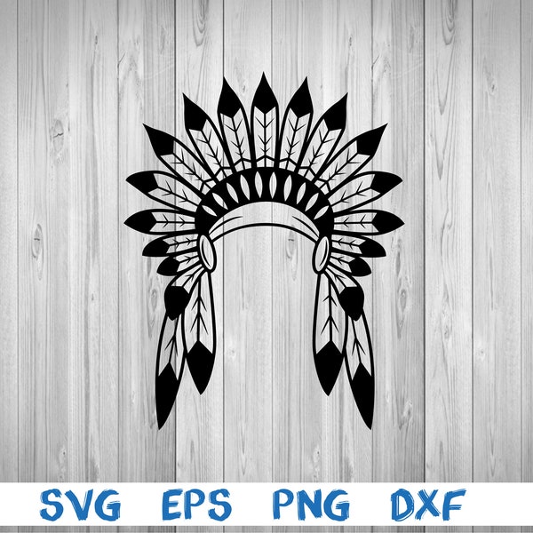 Native american chief, chief head dress, picture, svg, png, eps, dxf, digital cricut file