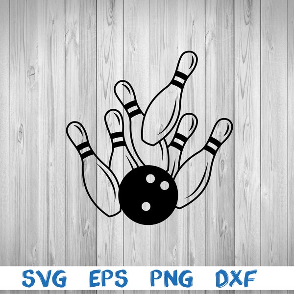 Bowling, playing bowling, bowling pin, bowling ball, silhouette, picture, svg, png, eps, dxf, digital download file